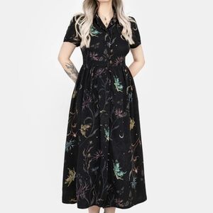 Disturbia Rosanella Floral Print Midi Shirt Dress